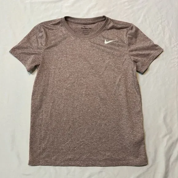 Nike Dri Fit Heathered Rose Short Sleeve Athletic T Shirt Women's XS