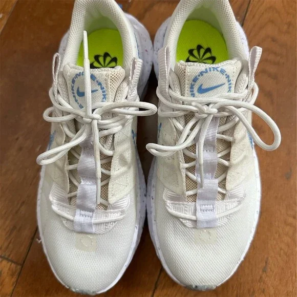 Nike Crater Impact Women's Running Shoes White/Blue Size 6