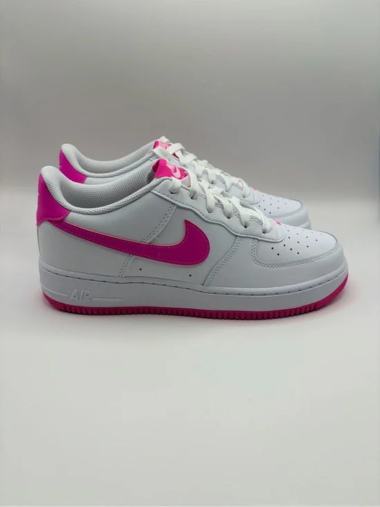 Nike Air Force 1 White with Hot Pink Swoosh