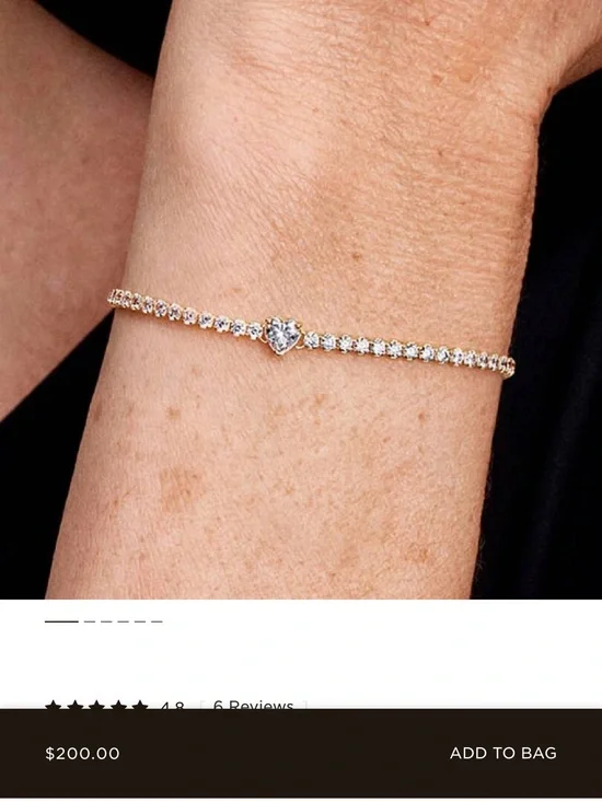 Pandora Gold Heart Tennis Bracelet