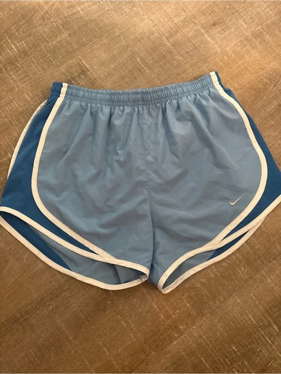 Nike Women’s Sky Blue Athletic Shorts with White Trim