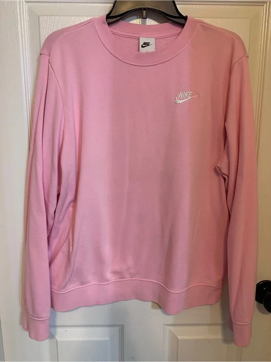 Nike Pink Pullover Sweatshirt with Logo Tag