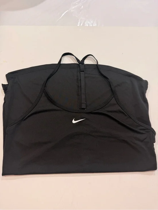 Nike Black Racerback Athletic Tank with White Swoosh