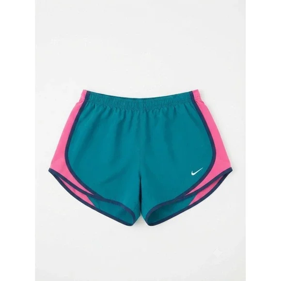 Nike Women's Dri-FIT Running Shorts Teal Pink Athletic Workout Shorts Size Med