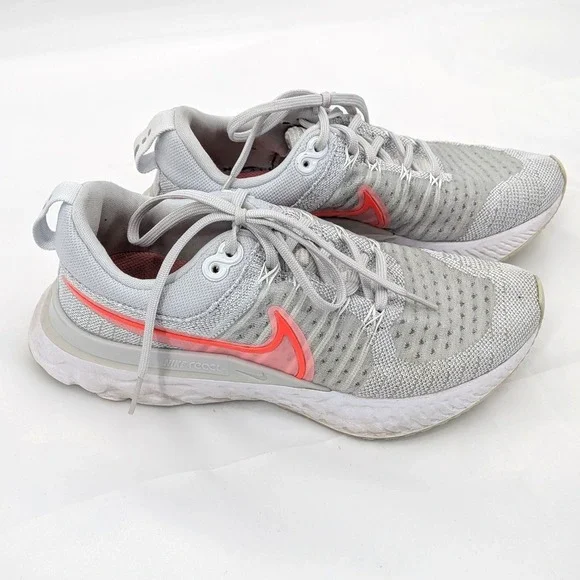 Athleisure Running Nike React Infinity Flyknit Gray Coral Trainers 7.5‎