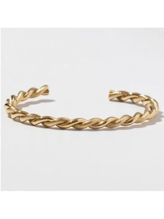 New! Anthropologie Gold Braided Cuff Bracelet NWOT