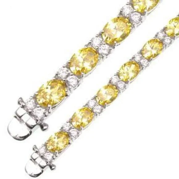 Canary Yellow Cz Tennis Bracelet 7.5