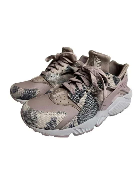 Nike Air Huarache Pink Gray Snakeskin Print Womens Sneakers Size 7.5