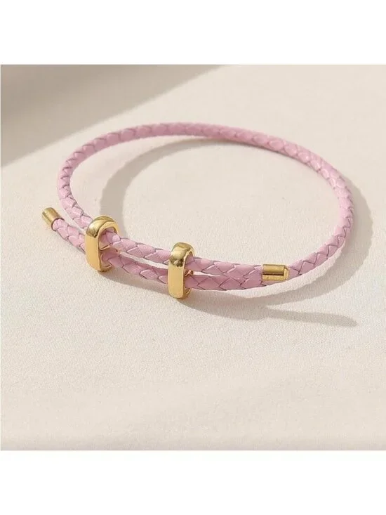 New! Pink Leather Bracelet NWOT