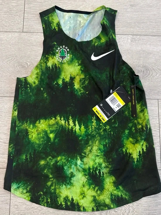 Nike Women's Green Tie-Dye Running Singlet