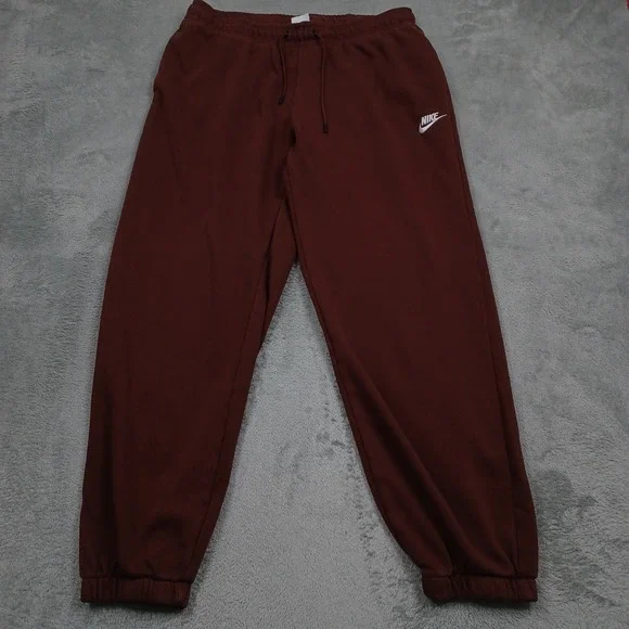 Nike Pants Womens Large Red Joggers Fleece Casual Drawstring