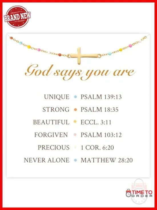 18K Gold Plated Sterling Silver Cross Bracelet with Extender, Christian Gift