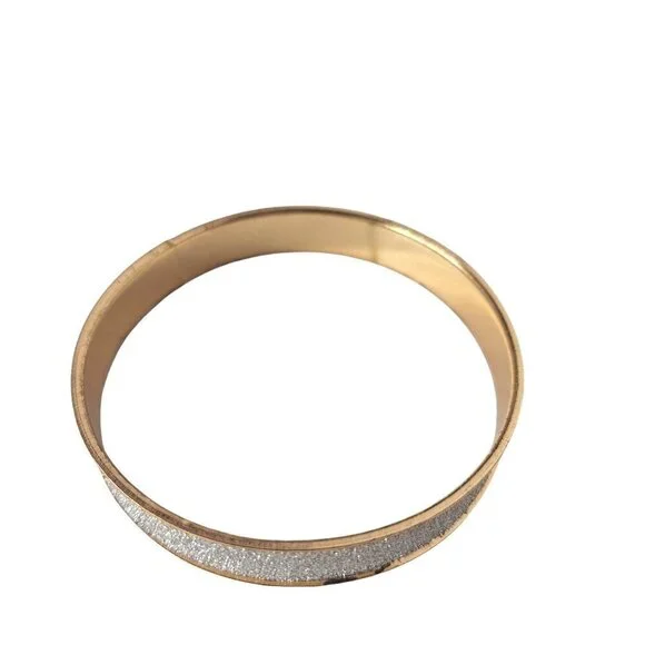 Gold Tone Glitter Bangle Bracelet Costume Jewelry