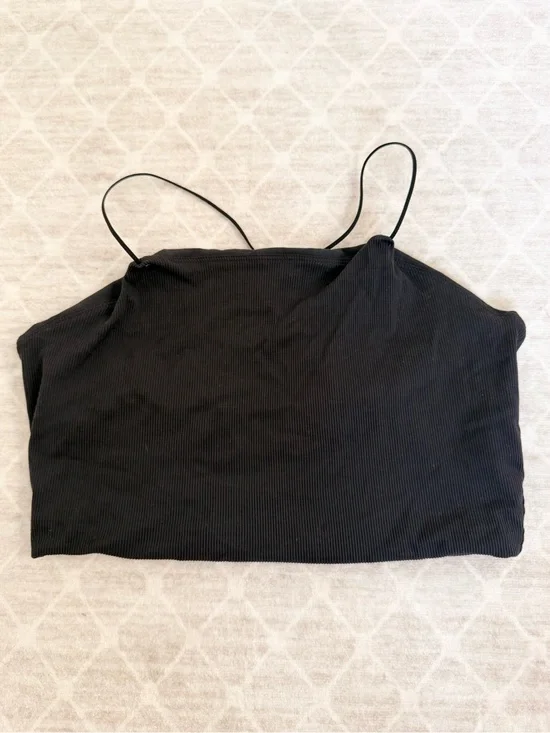 Nike Luxe Yoga Black Womens Strappy Tank Top Black/Dark Smoke Size M