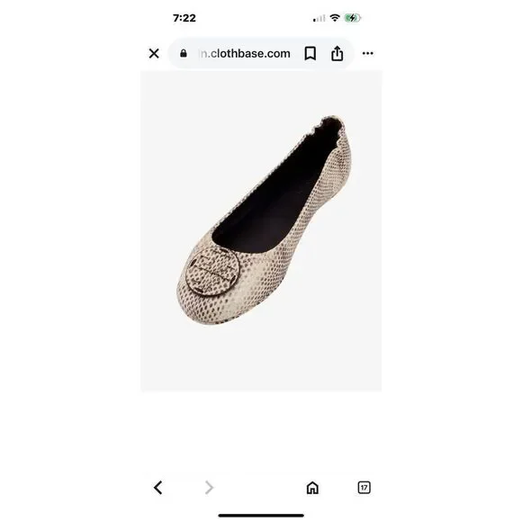 Tory Burch MINNIE TRAVEL BALLET STAMPED SNAKE LEATHER NWB Size 5