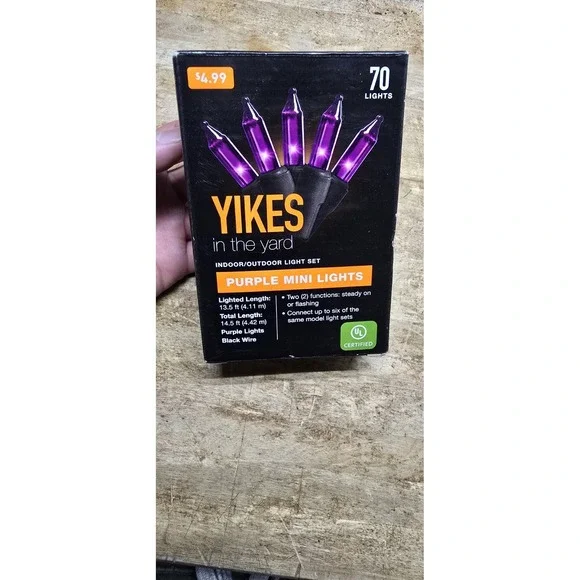 YIKESYard Mini Lights 70 Count Purple for Spooky Decor
