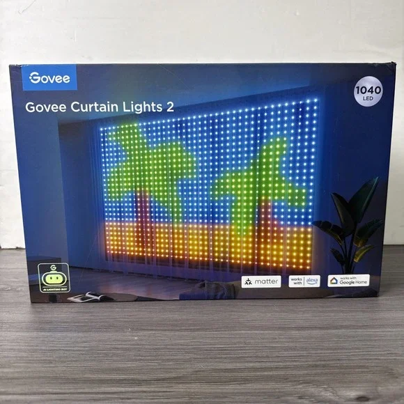 Govee Curtain Lights 2, Smart LED Curtain Lights with DIY GIF AIGC, 1040 LEDs