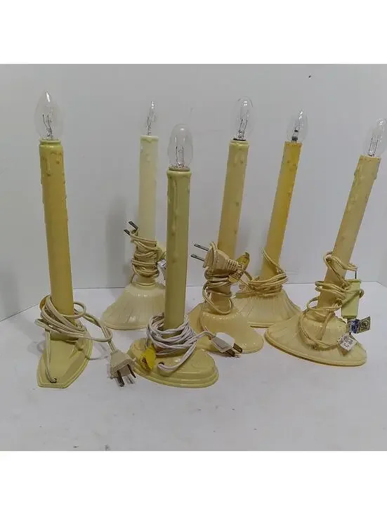 Vintage Christmas Window Single Plastic Wax Drip Candle Candolier Lot Of 7