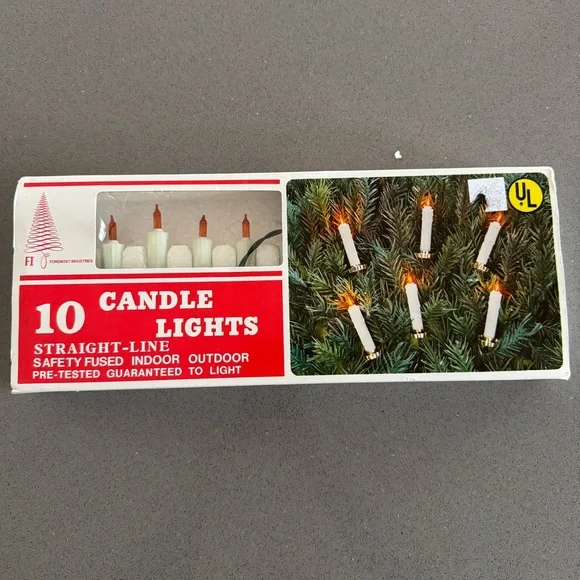 Vintage 10 Clip On Flame Candle Tree Lights Working! Christmas