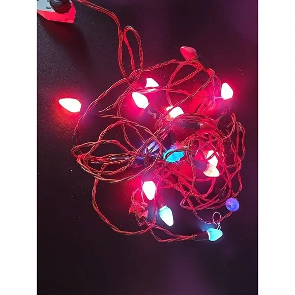 Vintage Antique Light Strands  Christmas Lights Red Blue