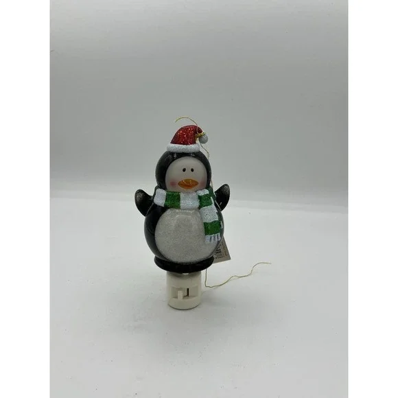 Novelty Lights LED Penguin with Scarf Christmas Night Light with Swivel Plug