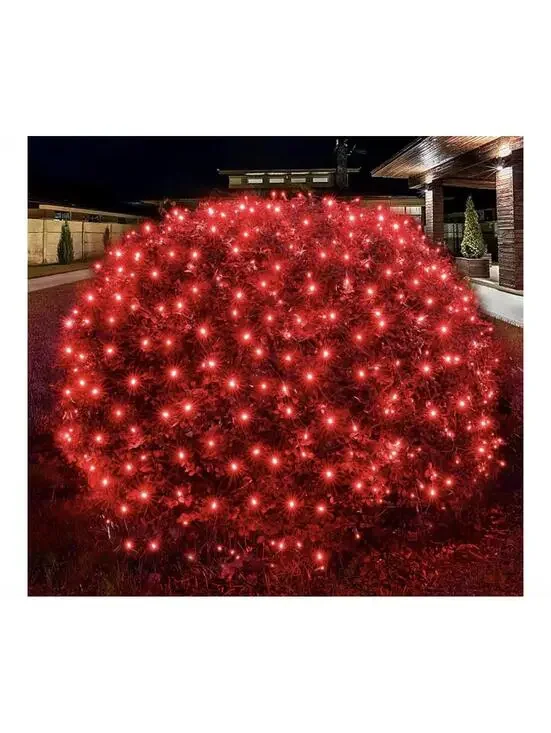 Outdoor Red LED String Lights for Bushes and Shrubs