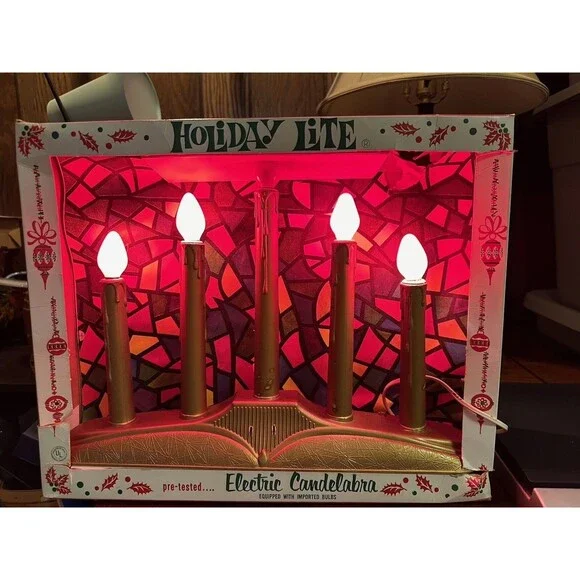 Vintage Holiday Lite Electric Window Candles 5 Lights