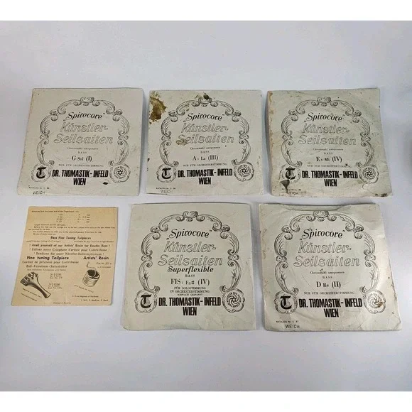 Vtg Spirocore Kunstler-Seilsaiten Thomastik-Infeld Upright Bass String Set 1-5