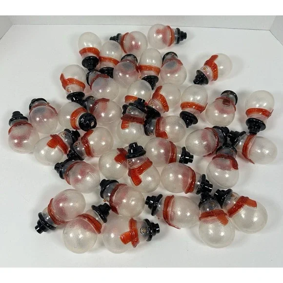 Snowman Blow Mold Christmas String Light Covers Lot of 38 VTG 90s
