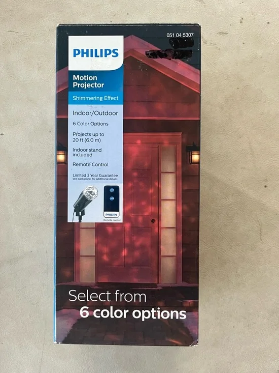 Philips LED Motion Projector, Shimmering Effect, Indoor/Outdoor, 6 Color Options