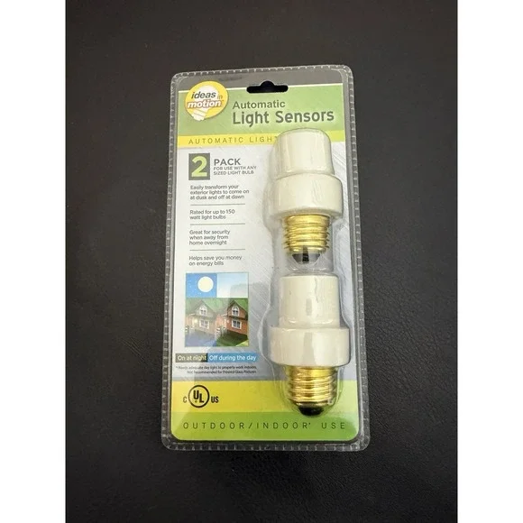 Ideas in Motion 2-pack of Automatic Light Sensors Security On at Night Off - Day