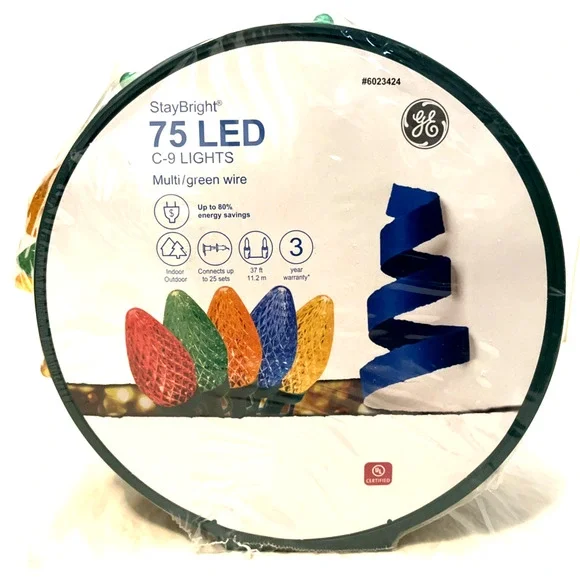 GE 75-count 37-ft StayBright Multicolor LED String Christmas Lights 803993911557