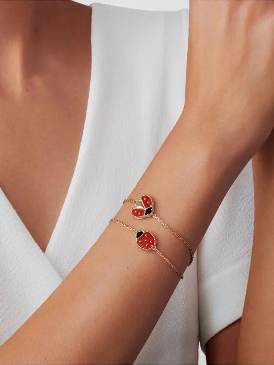 Lucky Spring bracelet, open wings ladybug