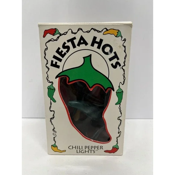 FIESTA HOTS Chili Pepper String of Lights Red Yellow Green 35 Count New Mexico