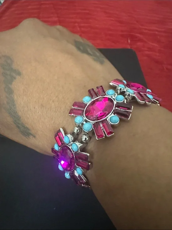 Women’s Pink Statement Gem Bracelet