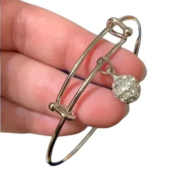 Swarovski Crystal Fireball Bangle Bracelet Silver