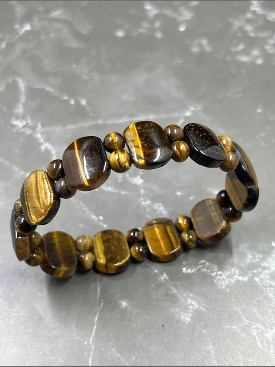 Natural Tiger Eye Beaded Bracelet