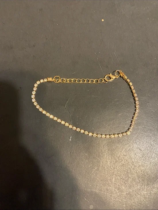 Gold Crystal Tennis Bracelet - Elegant Women's Jewelry