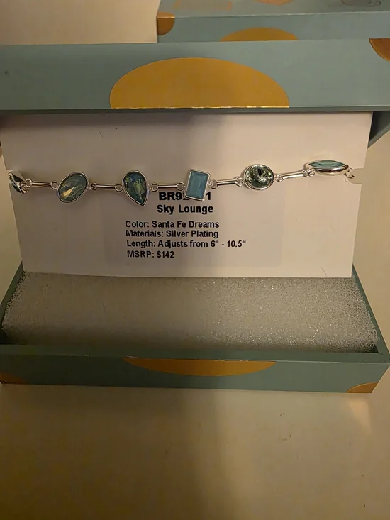 Jewel Candy Santa Fe Dreams Silver-Plated Blue-Green Bracelet
