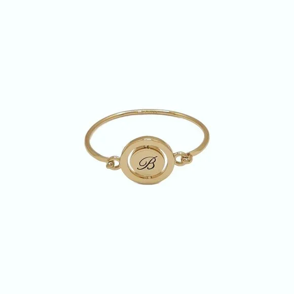 Carolee Letter B Gold Tone Double Sided Charm Bangle Bracelet