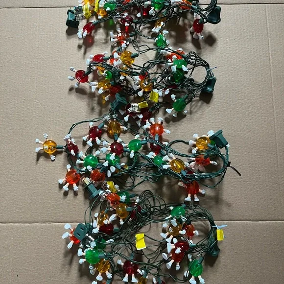 Lot Of 4 Vintage 90’s Happy M&M Candy String Lights 80 Total Covers