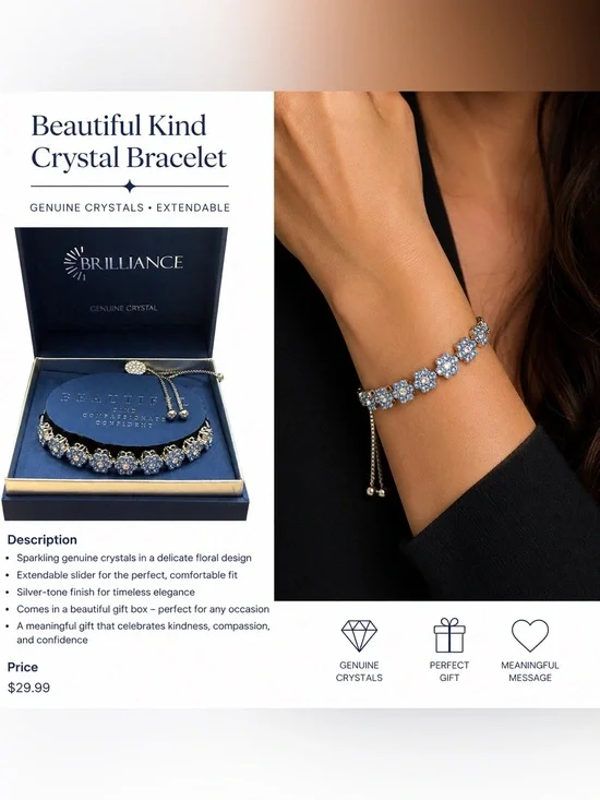Beautiful Geniune Crystal Bracelet