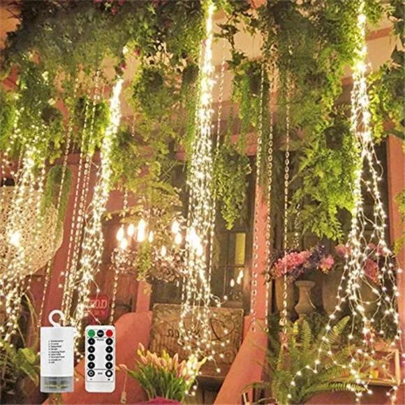 220 LED Firefly Fairy Lights Battery Operated Remote Waterproof