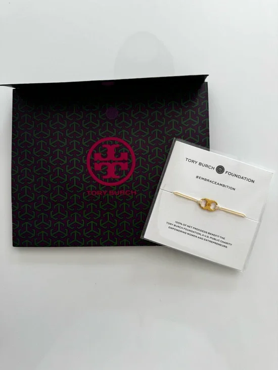 Tory Burch Foundation EmbraceAmbition Gold Gemini Link Bracelet NWT
