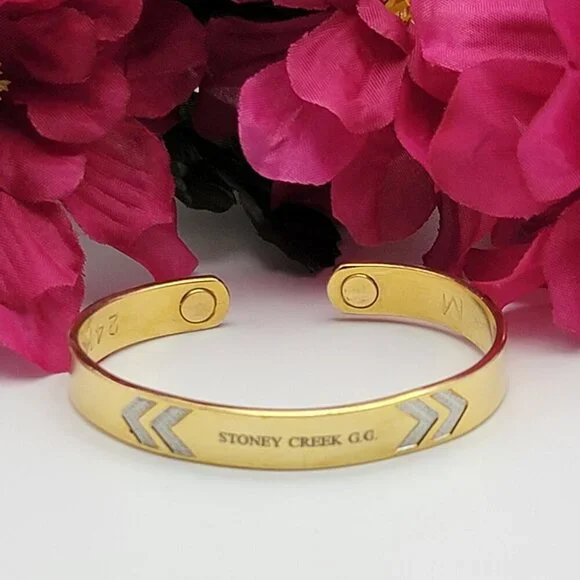 STONEY CREEK G.G. Gold Club 24K Gold Plated Open Cuff Bracelet 6