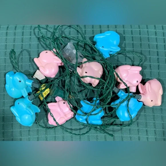 Pink and Blue Bunny String Lights