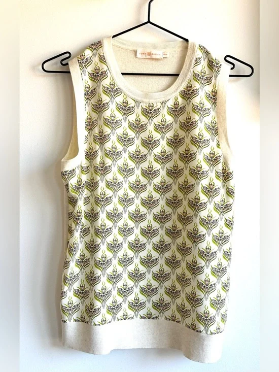 Tory Burch Silk Front Knit Top