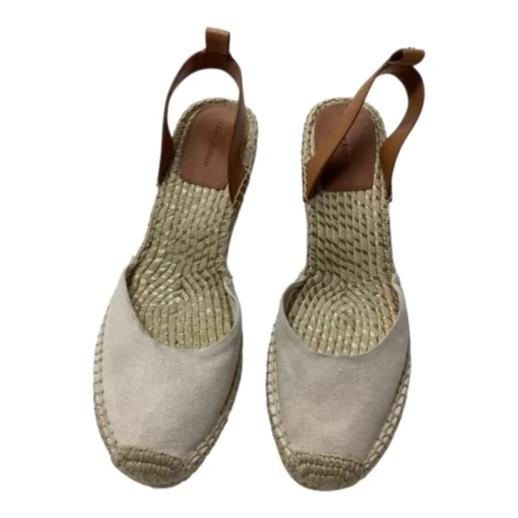 Tory Burch Beige Espadrille Wedge Sandals‎ Size 10.5
