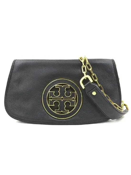 Auth Tory Burch Shoulder Bag Black/Gold #293927T14B