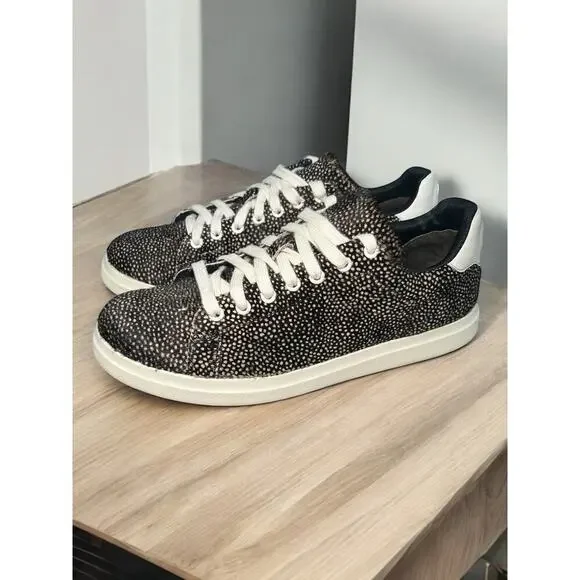 Tory Burch Howell Court Spotted Haircalf Leather Sneaker Size 8.5M